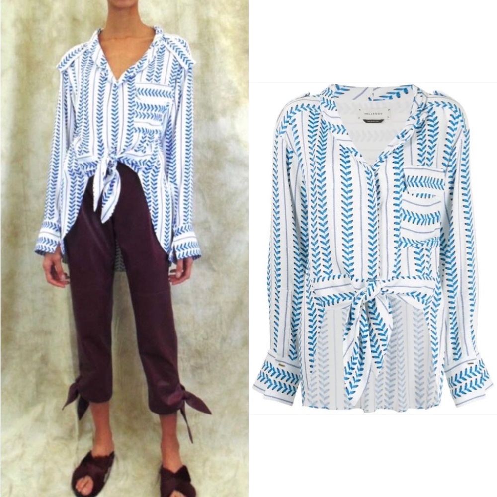 Hellessy erin printed tie front top FINAL PRICE NO OFFERS